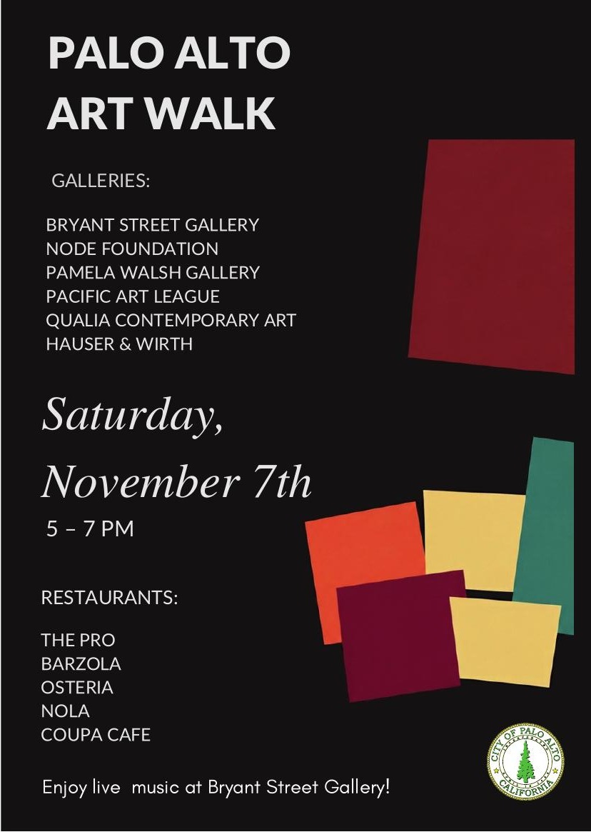 Palo Alto Art Walk flyer — Saturday, November 7, 5 to 7 pm
